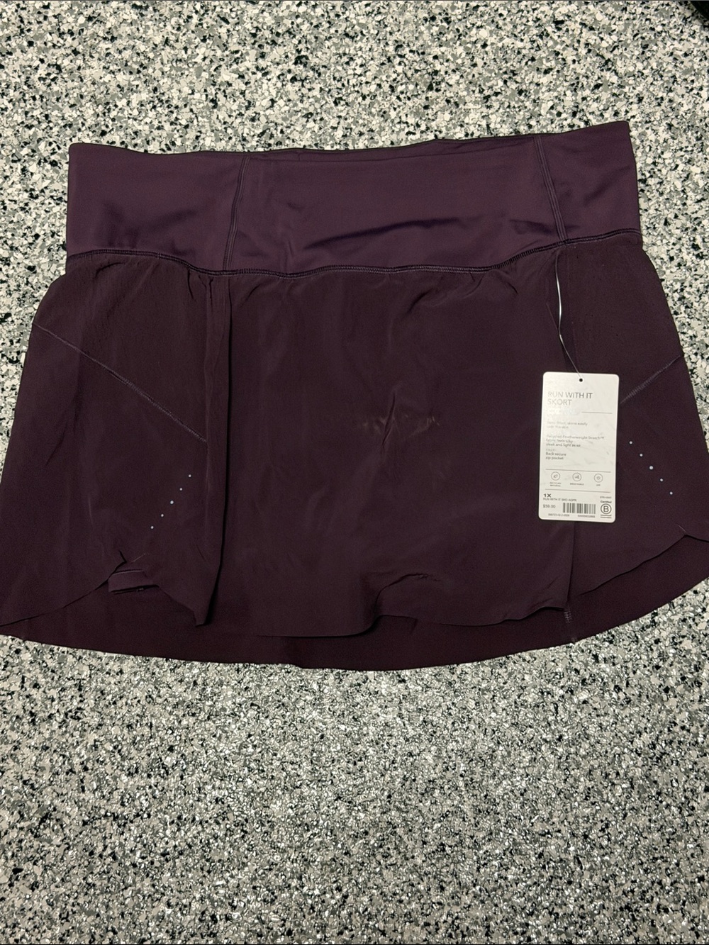 Athleta Deep Plum Athletic Skort with Built-In Shorts